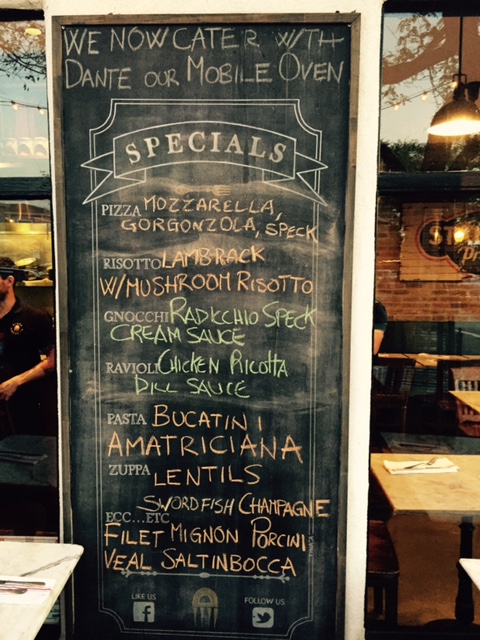 Today’s Specials